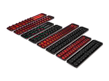 Tekton 1/4, 3/8, 1/2 Inch Drive Socket Rail and Tray Set (196-Tool)