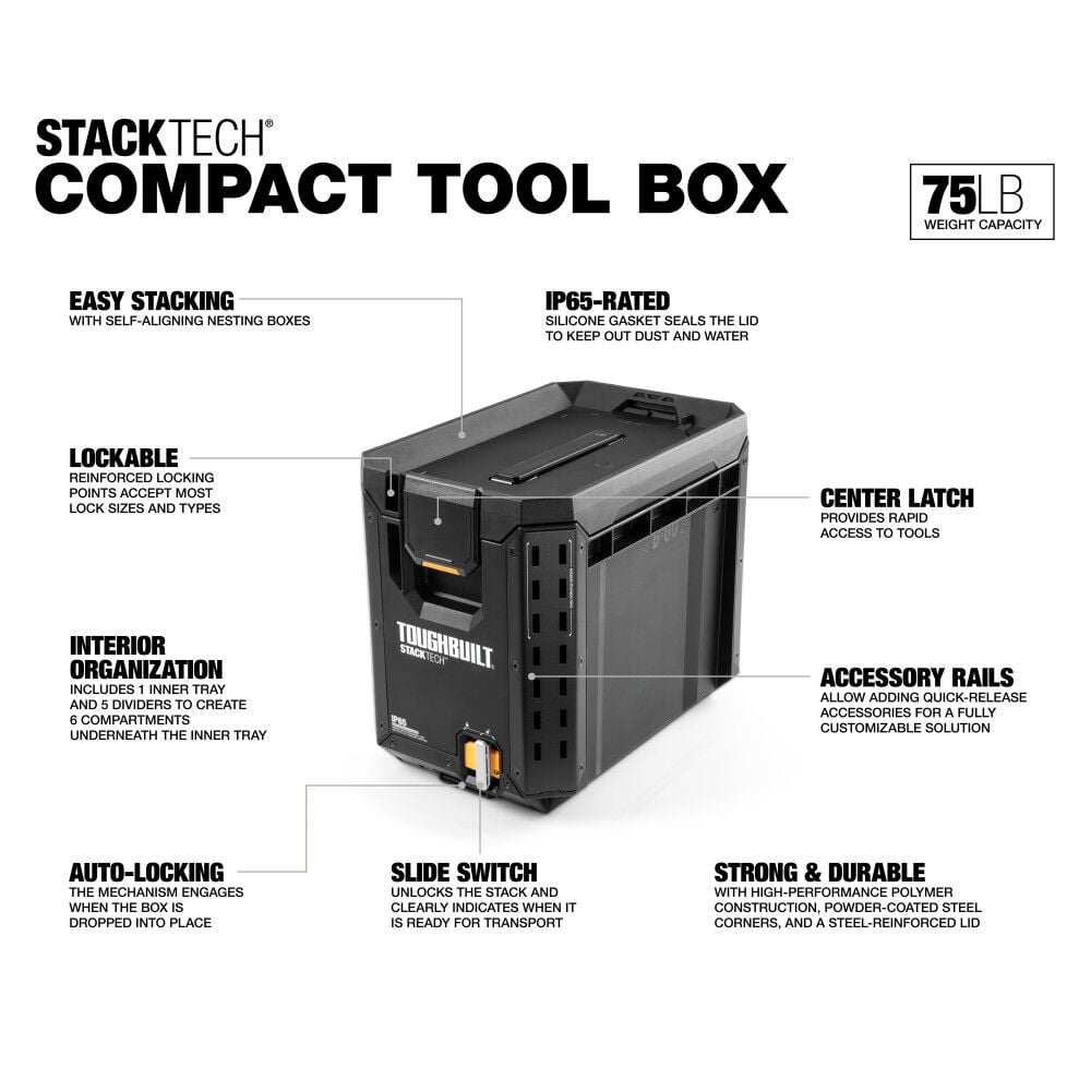 Toughbuilt StackTech Compact Tool Box, large image number 2