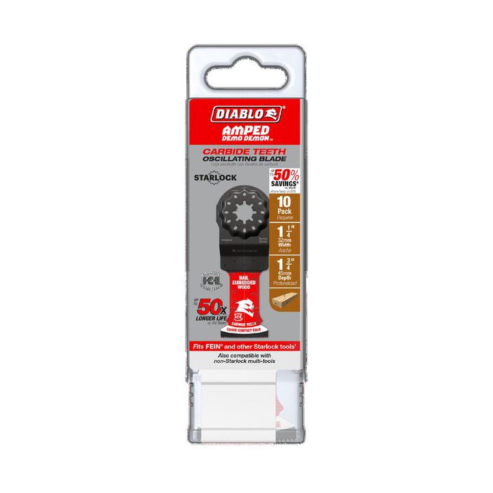 Diablo Tools 1-1/4in Starlock AMPED Carbide Teeth Oscillating Blades for Nail-Embedded, large image number 4