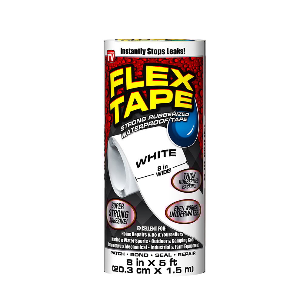 Flex Seal Flex Tape Rubberized Waterproof Tape 8 In. x 5 ft. - White - TFSWHTR0805