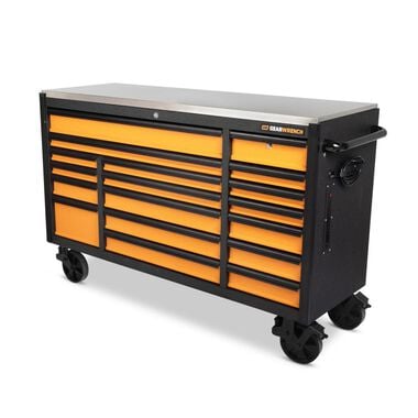 GEARWRENCH 72" 18 Drawer Rolling Tool Cabinet with Stainless Steel Worktop with Black Drawer Pull, large image number 2