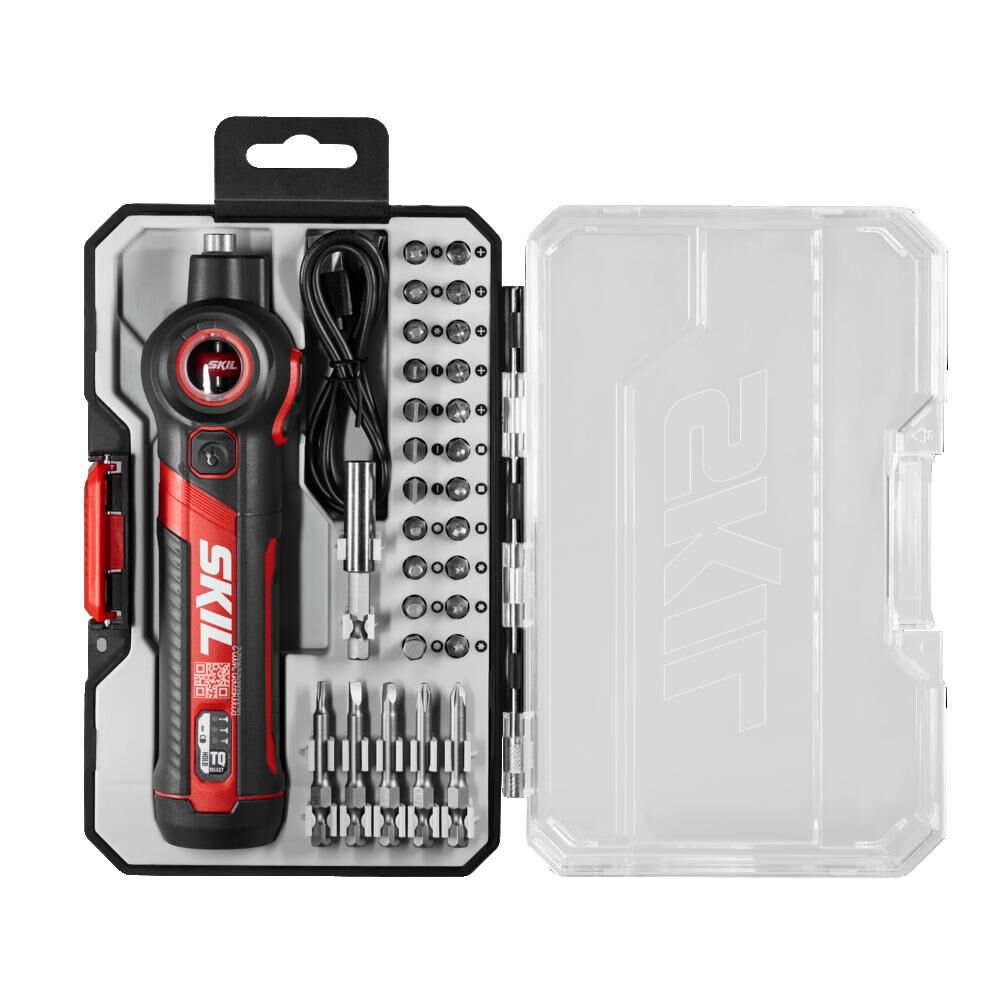 SKIL Twist 2.0 Rechargeable 4V Screwdriver with 28 PC Bit Kit SD561902