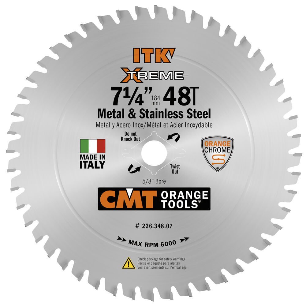 CMT 7-1/4in 48T Metal & Stainless Steel Circular Saw Blade – 226.348.07