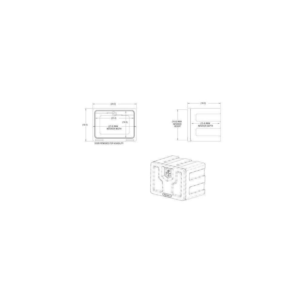 Buyers Products Company 18x18x24 Inch Black Poly Underbody Truck Box, large image number 3
