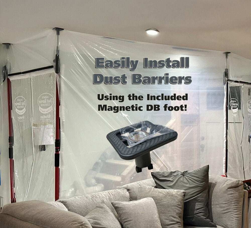Fastcap 57 Inch to 12 Ft 3rd Hand HD Contractor Support Pole Kit with Storage Bag and Dust Barrier Accessories, large image number 7