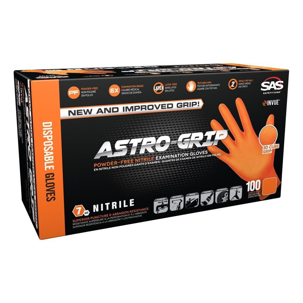 SAS Safety Nitrile Disposable Gloves, Orange, X-Large 100ct, large image number 5