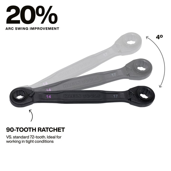 Klein Tools 4 in 1 Ratcheting Wrench Set Metric 2 Pieces, large image number 3