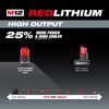 Milwaukee M12 REDLITHIUM HIGH OUTPUT CP 12V 2.5Ah Lithium Ion Power Tool Battery Pack (2 Pack), small image number 4