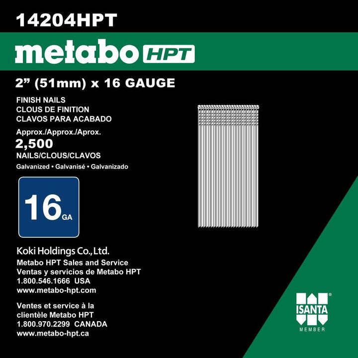 Metabo HPT 2in 16 Gauge Straight Finish Nails 2500qty, large image number 3