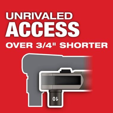 Milwaukee M12 Insider Extended Reach Ratchet (Bare Tool), 8 Piece Socket SAE Set Bundle, large image number 16