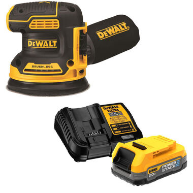 DEWALT 20 V MAX Brushless 5-Inch Random Orbit Sander with POWERSTACK Compact Battery Bundle
