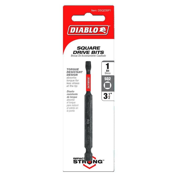 Diablo Tools 3 1/2 Inch #2 Square Drive Bit, large image number 1