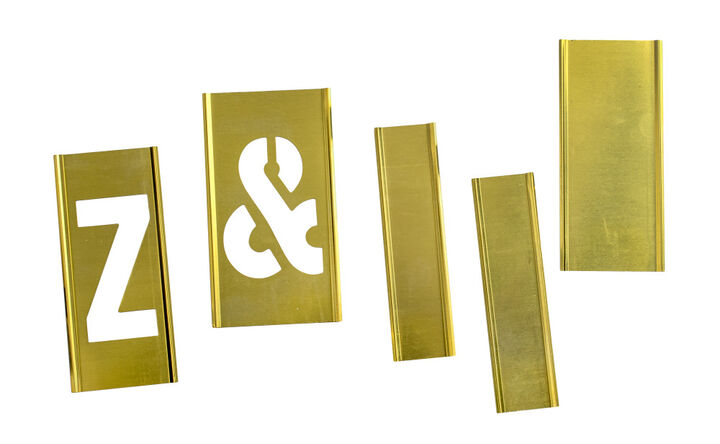 C H Hanson 2 Inch Stencil Set-Letter, Brass, 33 Pieces, large image number 6