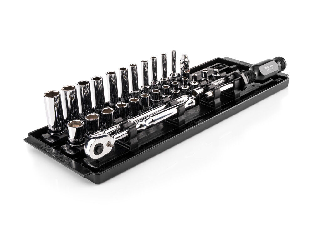 Tekton 1/4 Inch 6 Point Socket and Ratchet Set, 29 Pieces (5/32-9/16 Inch), large image number 1