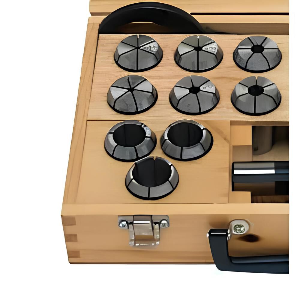 JET CCS-1 Mill Chuck and Collet Set with Wooden Case 17 Pieces, large image number 5