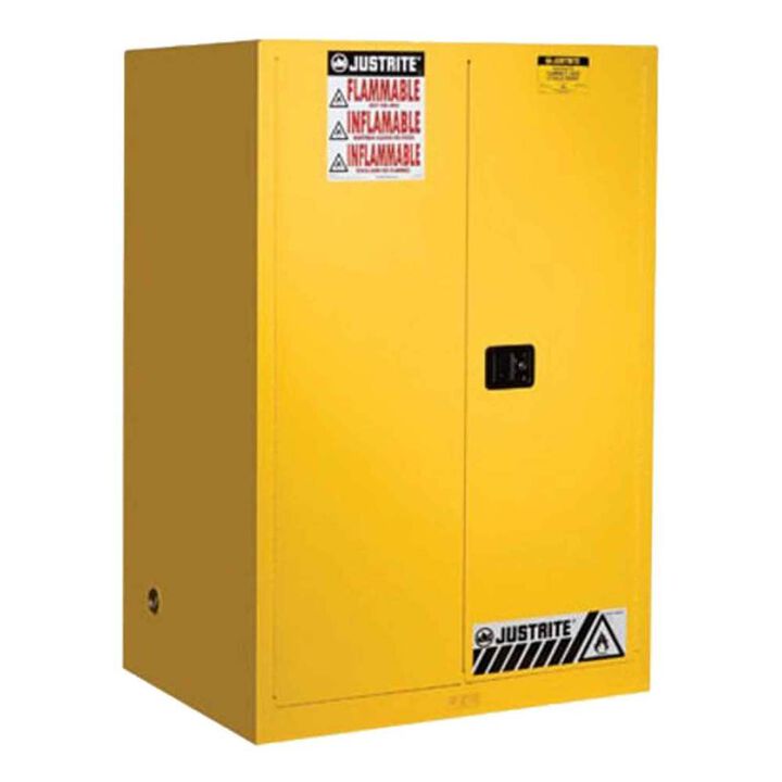 Justrite 90 Gallon Yellow 2 Doors Self Close Flammable Cabinet
