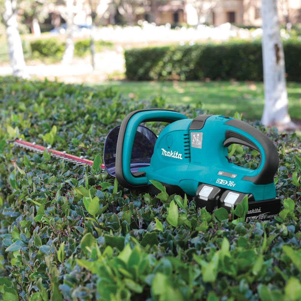 LXT Lithium-Ion Cordless Teal 5.0Ah 25-1/2-Inch 36V Makita XHU04PT 18V X2 25-1/2 Hedge Trimmer Kit 