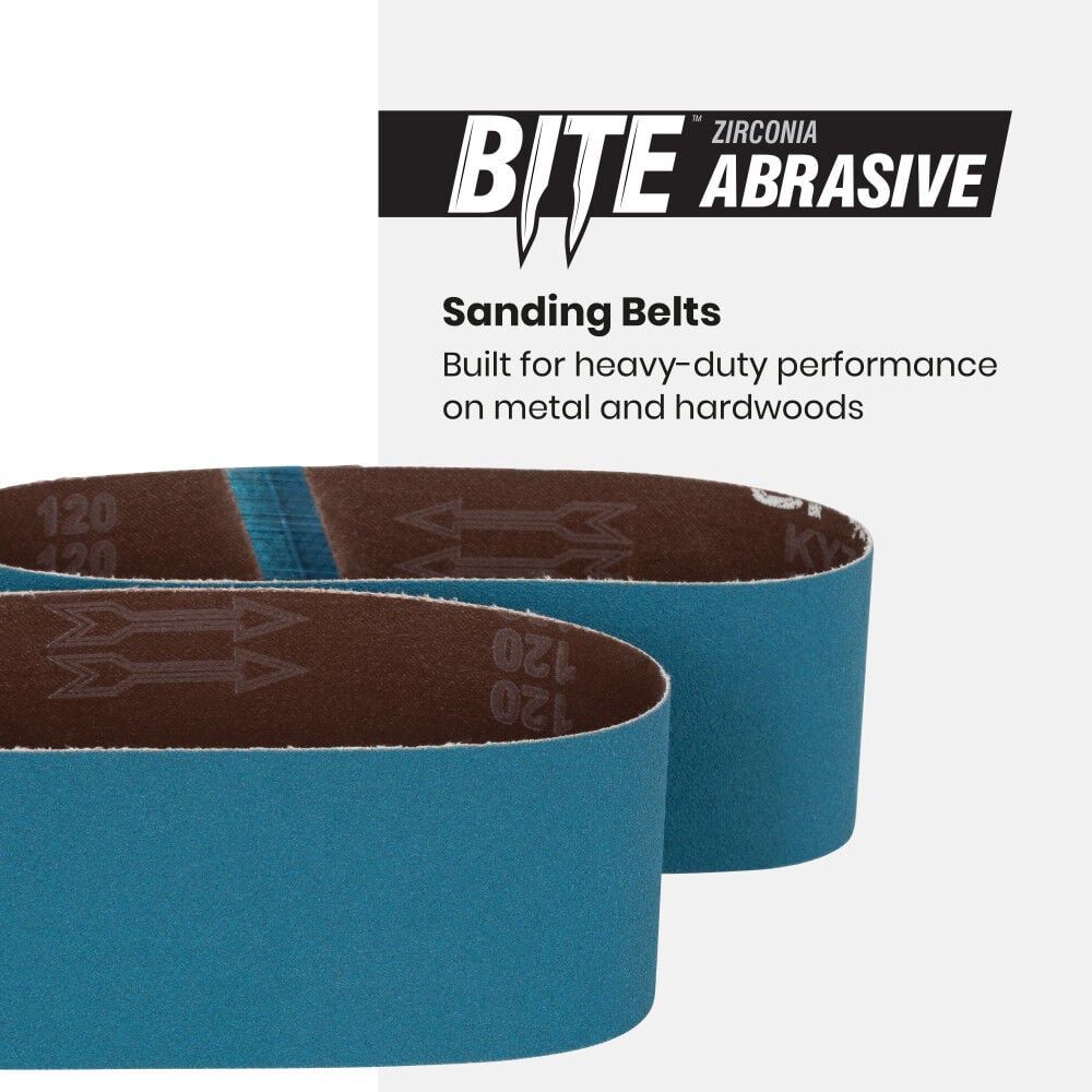 Spyder 3 x 21 Inch Sanding Belt, 60 Grit Zirconia, Metal, Wood, 2 Pieces, large image number 4