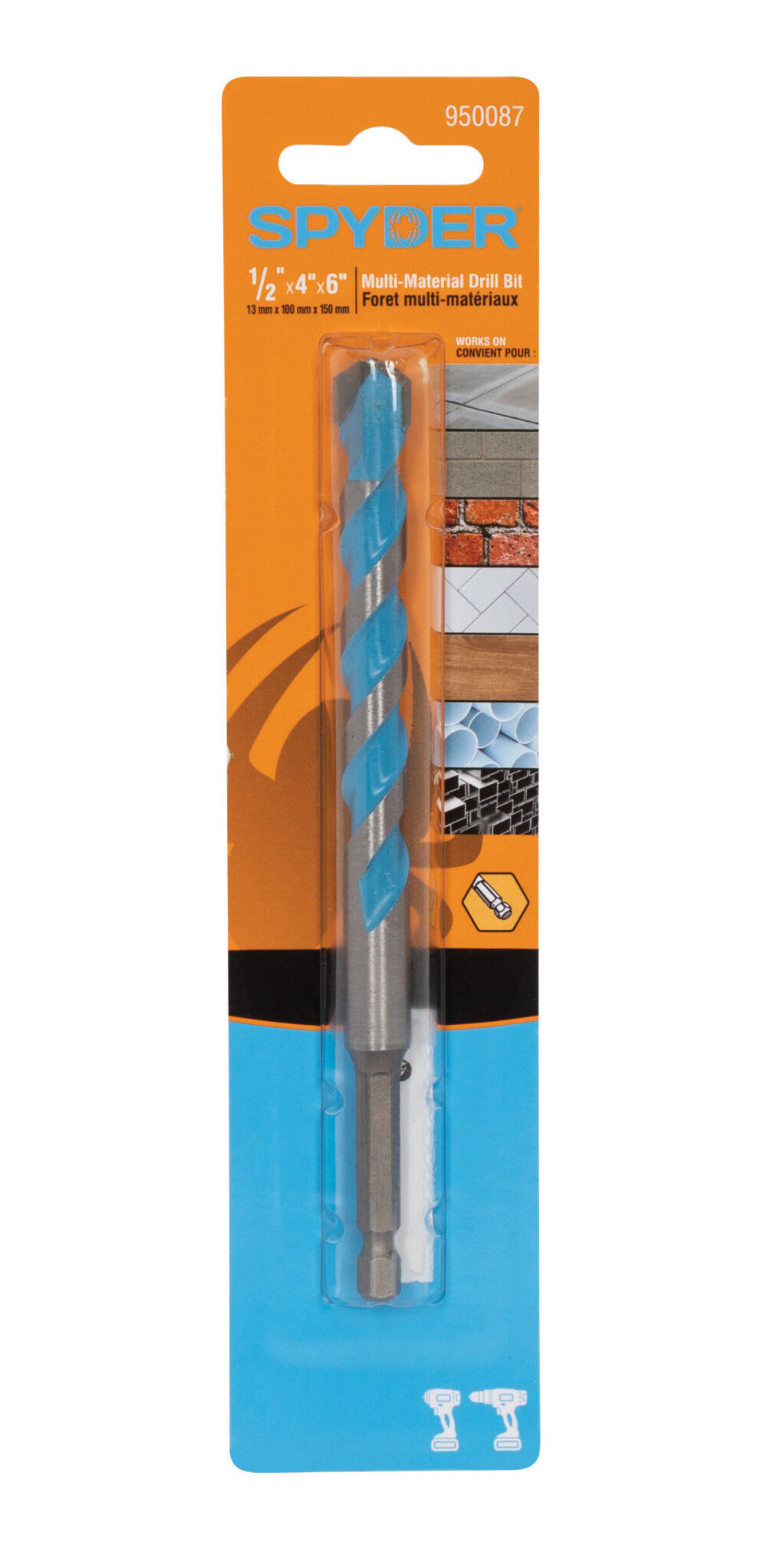 Spyder 1/2 Inch x 6 Inch Carbide-Tipped Masonry Drill Bit for Concrete Screws, large image number 7