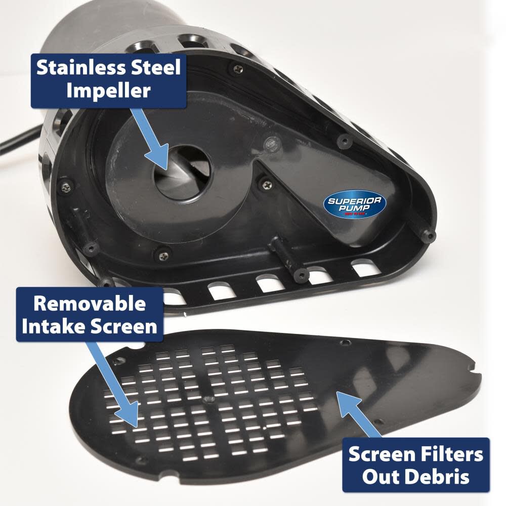 Superior Pump 1/2 HP Thermoplastic Sump Pump with Vertical Switch, large image number 5