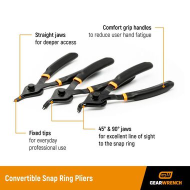 GEARWRENCH 12 Pc Fixed Tip Convertible Snap Ring Plier Set, large image number 6
