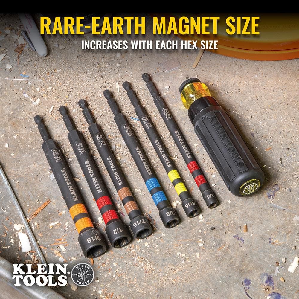 Klein Tools 7/16 Inch Mag Hollow Power Nut Driver, large image number 2