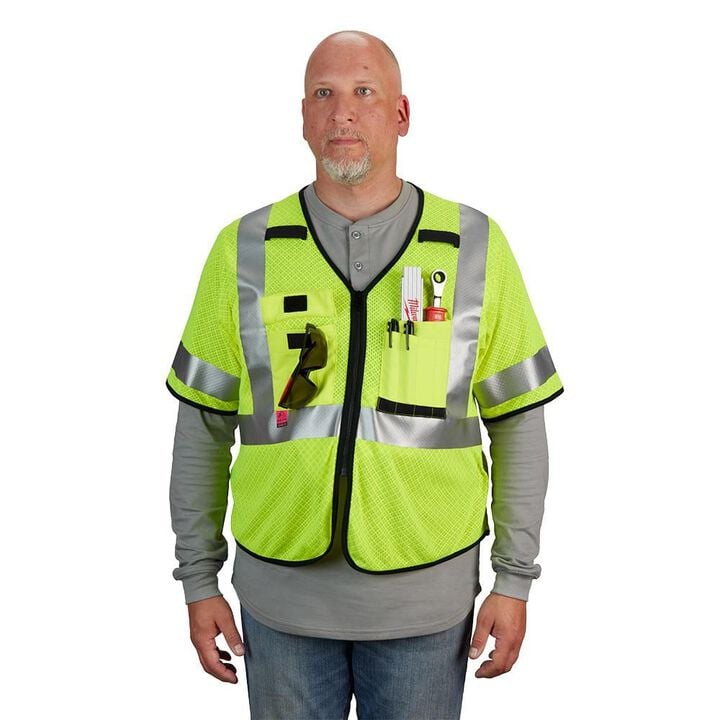 Milwaukee High Vis Safety Vest Yellow Class 3 Mesh AR/FR Cat 1 S/M, large image number 7