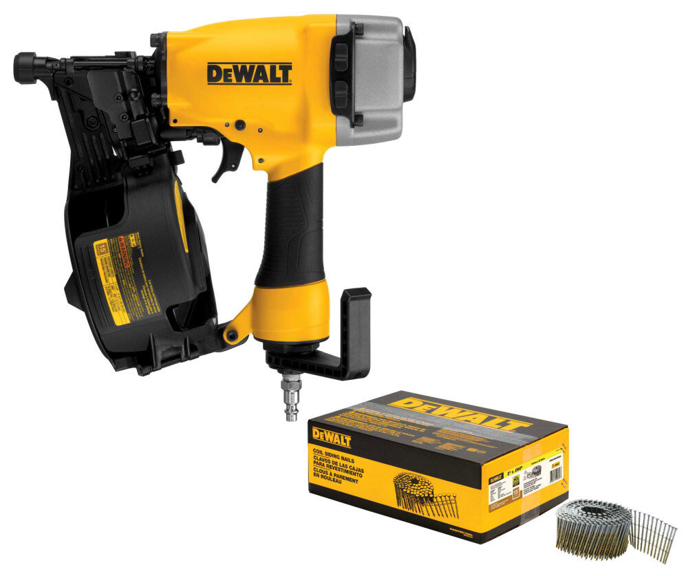 DEWALT 15 Degree Coil Siding and Fencing Nailer with 3600ct 2 Inch Nail Bundle DW66C 1 DWC6R90BDG Acme Tools