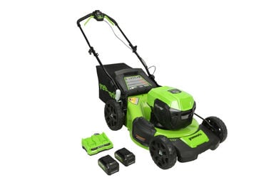 Greenworks 48V 20in Push Lawn Mower Kit with 4Ah Battery 2pk & Charger