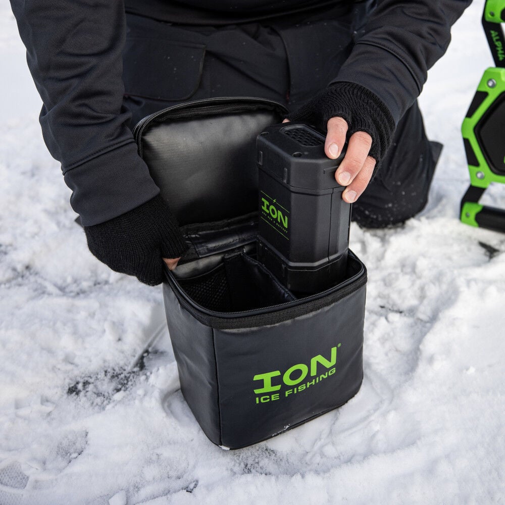Ion Battery Bag, Storage, Lithium-Ion Batteries, Two Pockets, Waterproof, Black, large image number 2