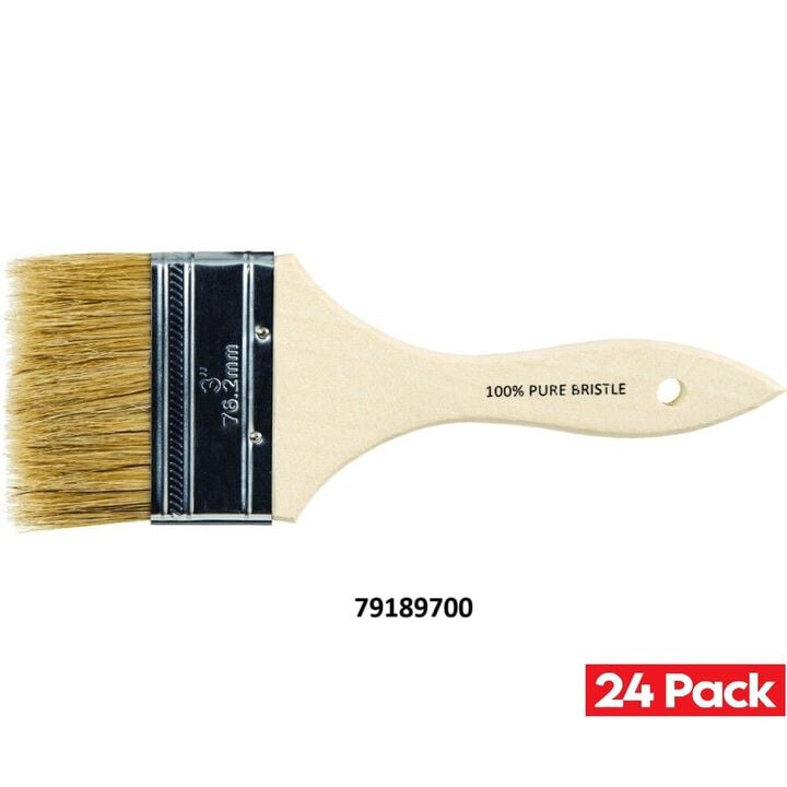 Pferd 3 Inch x 3/8 Inch White Natural Bristles Chip Brush Bundle, 24 Pieces, large image number 1