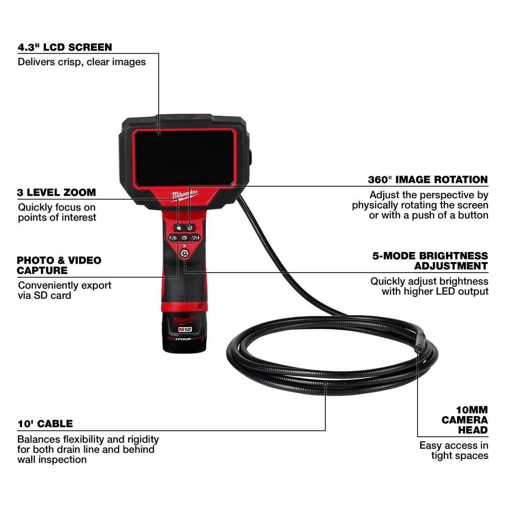 Milwaukee M12 M Spector 360 10 Inspection Camera Kit 2324 21 Simolary simolary.com 7