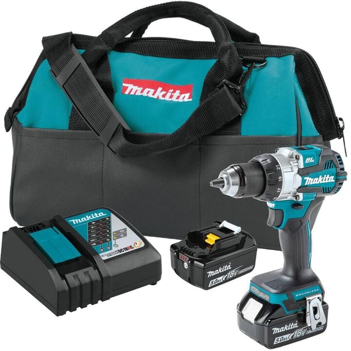 Makita 18V LXT Lithium-Ion Brushless Cordless 1/2" Driver-Drill Kit (5.0Ah)