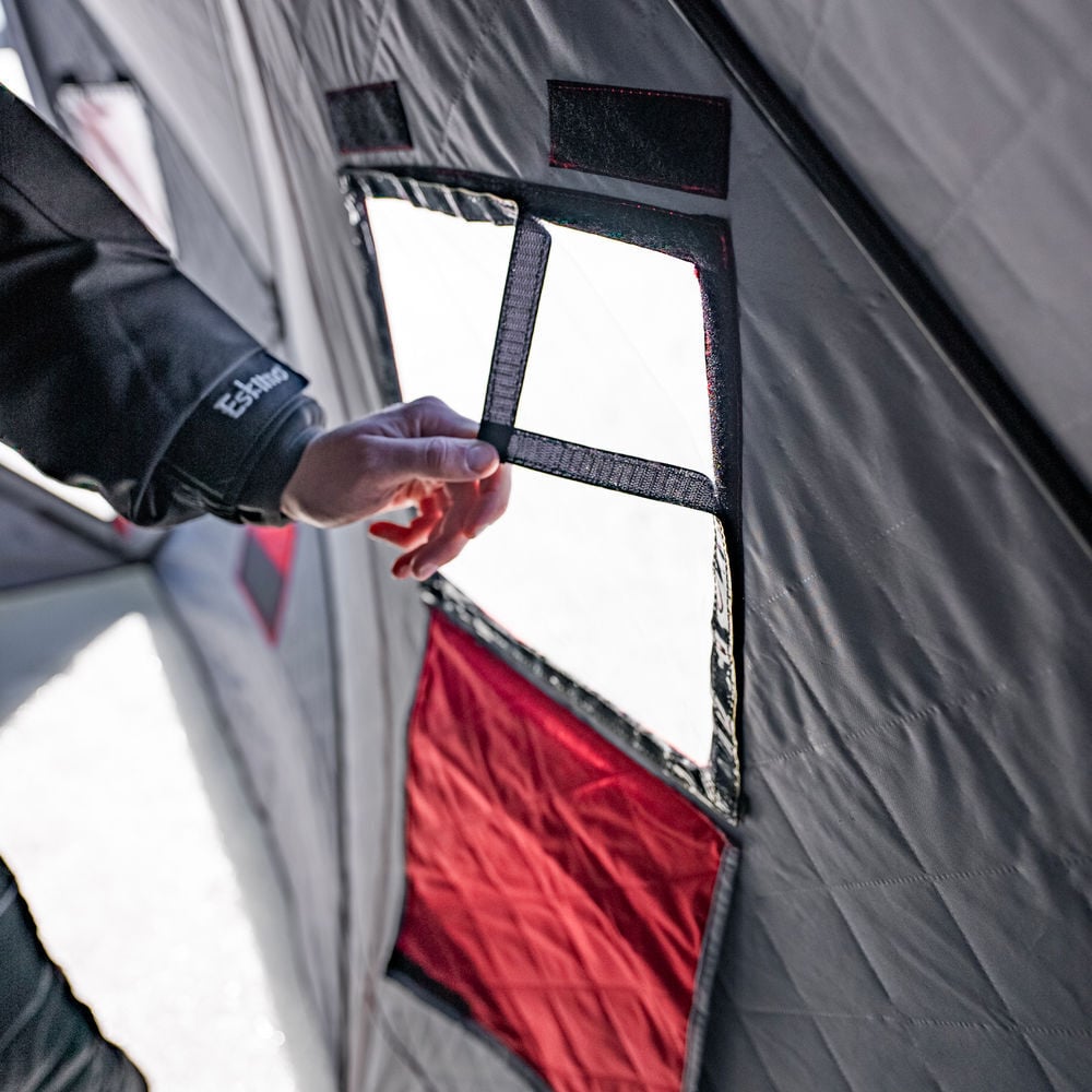 Eskimo QuickFish 6HD, Pop-Up Portable Shelter, No-Trip Door, Red/Black, Six Person, large image number 7