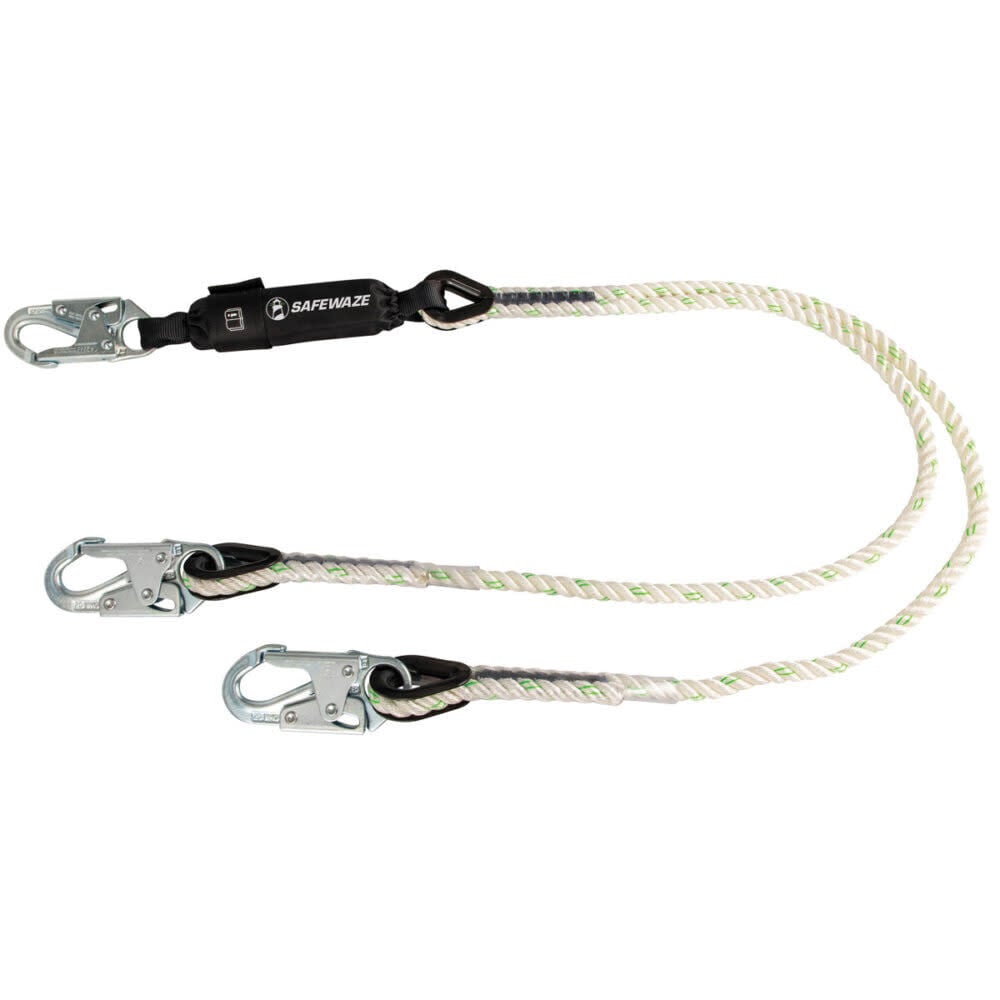 Safewaze PRO 6 Ft. Rope Energy Absorbing Lanyard: Dual Leg, Snap Hooks, large image number 1