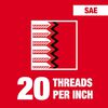 Milwaukee 1/2 in -20 NF 1-Inch Hex Threading Die, small image number 2