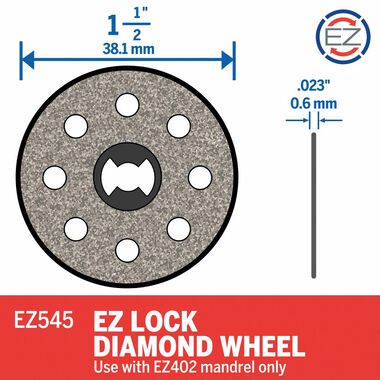 Dremel 1-1/2 In. EZ Lock Diamond Wheel, large image number 1
