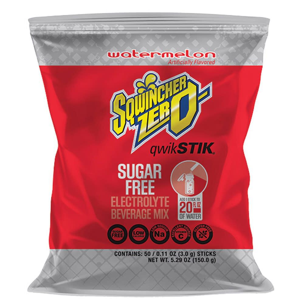 Sqwincher QwikStik 0.11 Oz Zero Sugar Electrolyte Drink Mix – 50/Bag – EA060097SQ