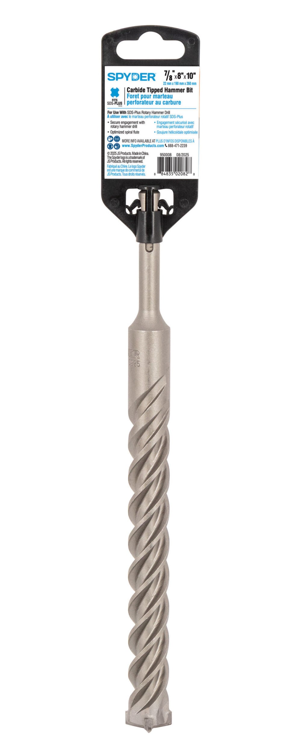 Spyder 7/8 Inch x 10 Inch SDS-Plus 4-Cutter Carbide-Tip Hammer Drill Bit, large image number 9