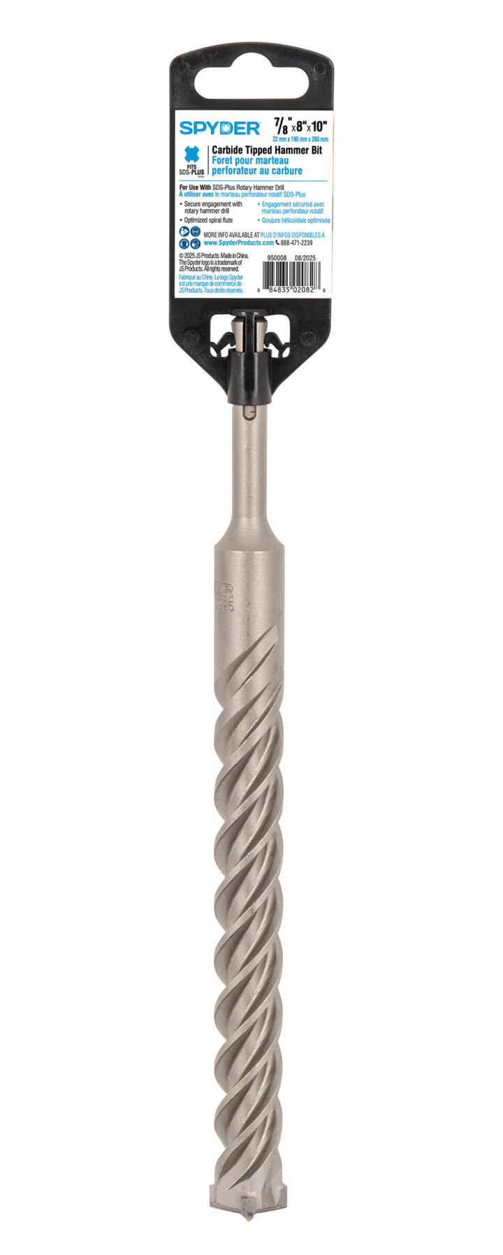 Spyder 7/8 Inch x 10 Inch SDS-Plus 4-Cutter Carbide-Tip Hammer Drill Bit, large image number 8