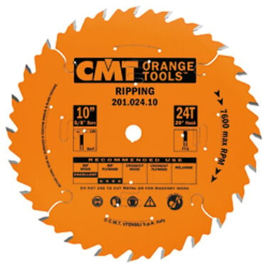 CMT 10 In x 24 x 5/8 In Industrial Ripping Blade