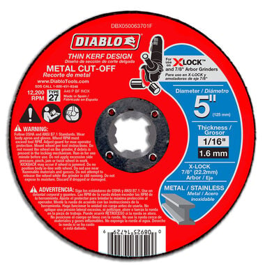 Diablo Tools 5inType 27 Metal Cut-Off Disc for X-Lock and All Grinders