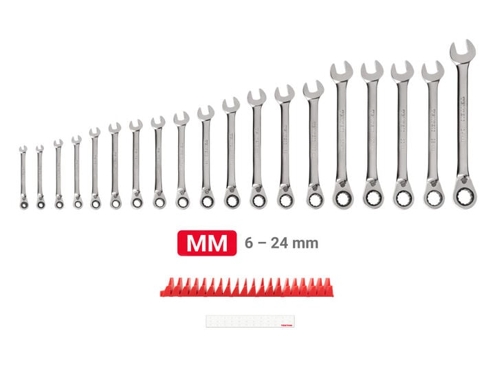 Tekton Ratcheting Combination Wrench Set, Organizers, (6-24 mm), large image number 1