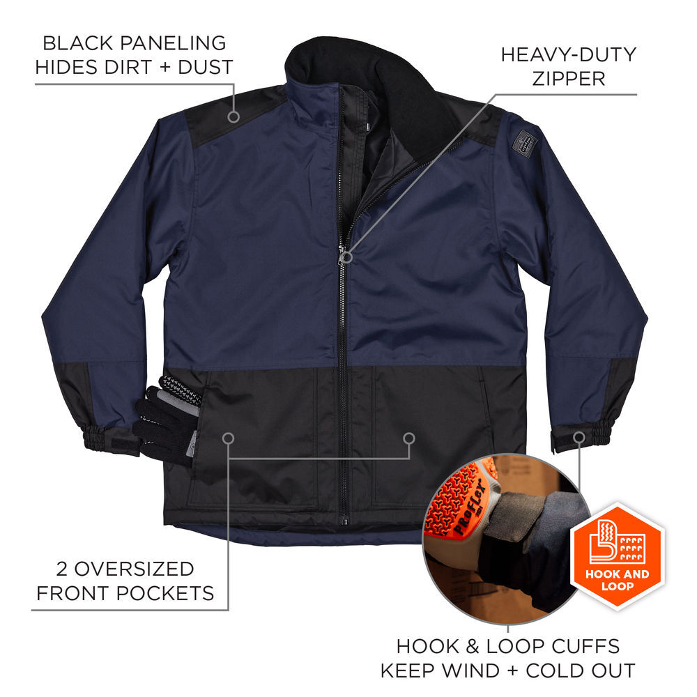 Ergodyne 6461 Essential Insulated Freezer Jacket 2XL Navy, large image number 4