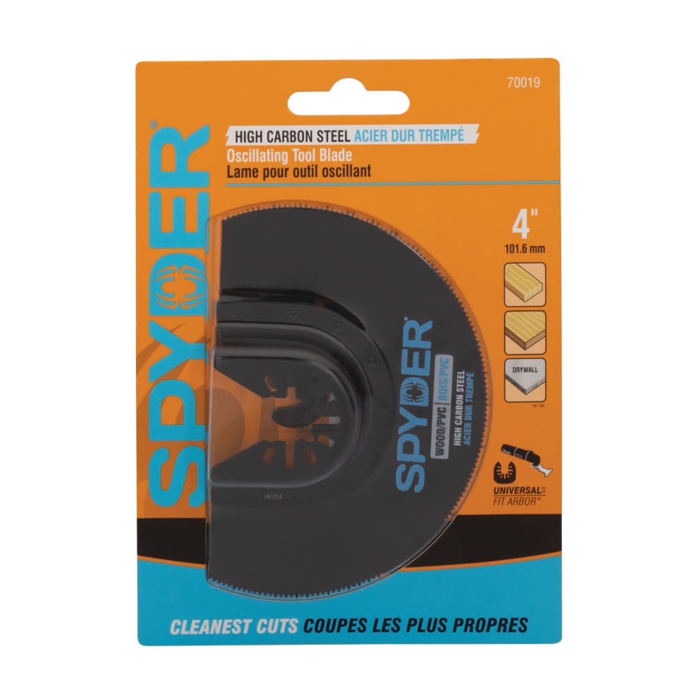 Spyder 4 Inch Half Moon Oscillating Tool Blade for Clean Wood and PVC, large image number 1