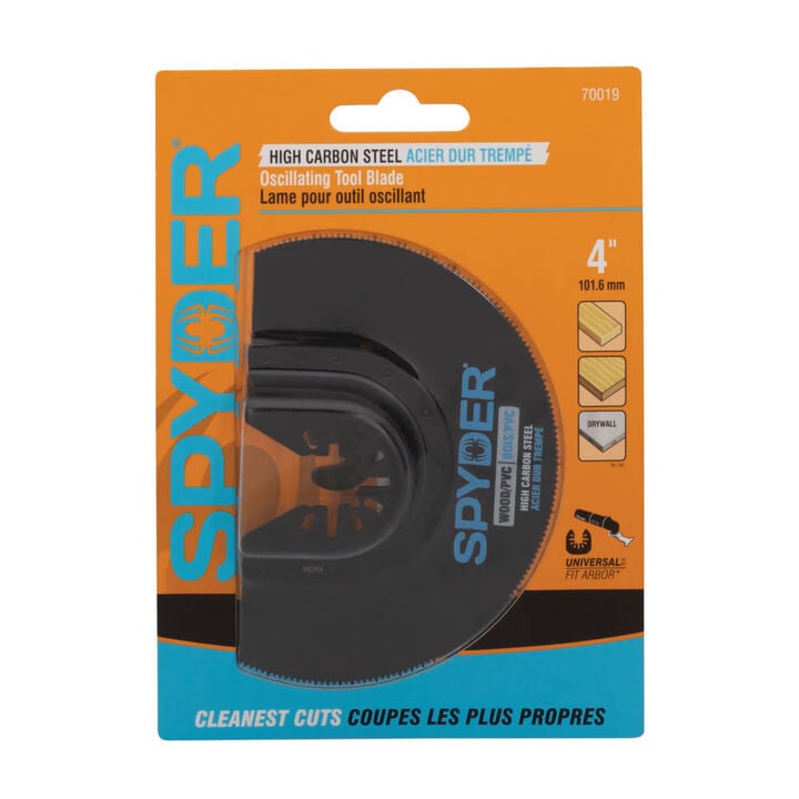 Spyder 4 Inch Half Moon Oscillating Tool Blade for Clean Wood and PVC