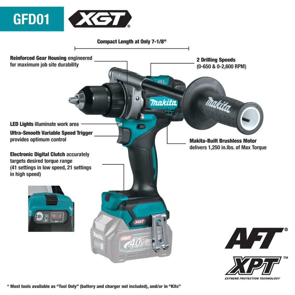 Makita 40V max XGT Driver Drill 1/2in (Bare Tool), large image number 8