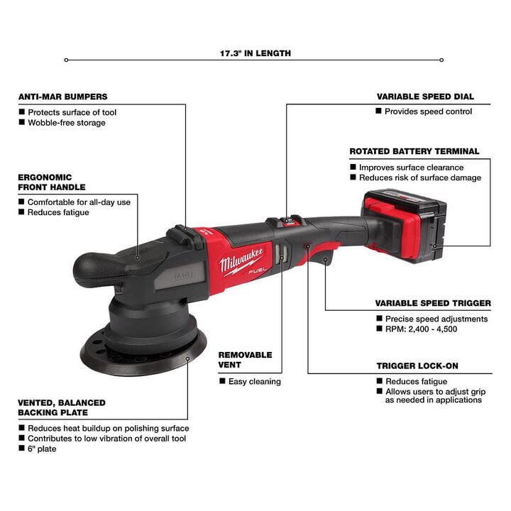 Milwaukee M18 FUEL 21mm Random Orbital Polisher Kit, large image number 3