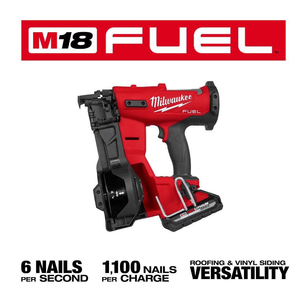 Milwaukee M18 FUEL Coil Roofing Nailer Kit, large image number 5