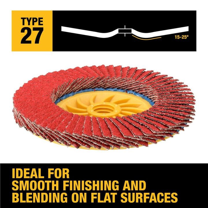 DEWALT 4 1/2in X 5/8in 11 40G T27 XP Ceramic Trim Flap Disc, large image number 2